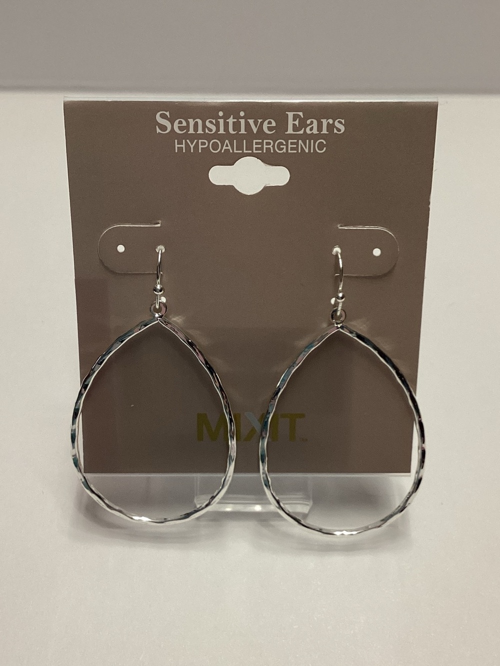Mixit Silver Hammered Teardrop Dangle Earrings